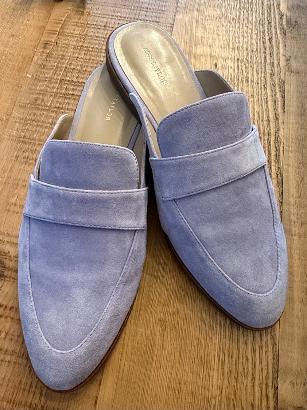 Ann Taylor Lavender Suede Slip-On Loafers